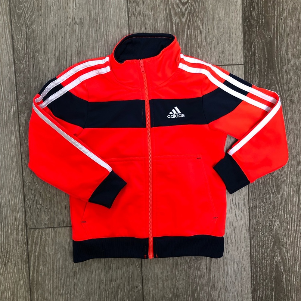 ADIDAS ZIP UP TRACK JACKET ORANGE NAVY 3T